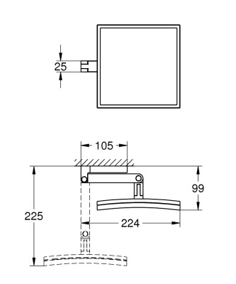 Grohe Selectıon Cube Makyaj Aynası - 40808000 - 2