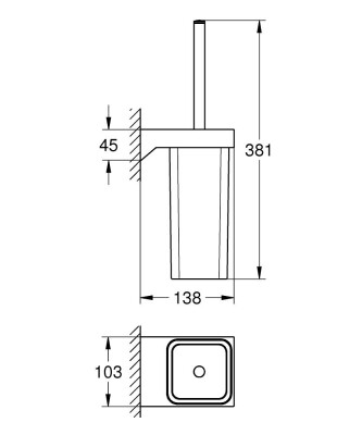 Grohe Selection Cube Tuvalet Fırçası Seti - 40857000 - 2