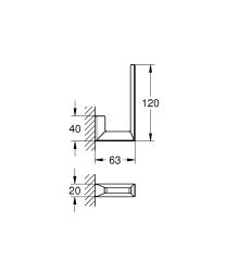 Grohe Selection Cube Tuvalet Kağıtlığı - 40784000 - 2