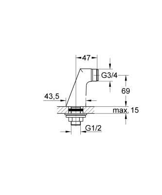 Grohe Set üstü bağlantı dirseği 1/2