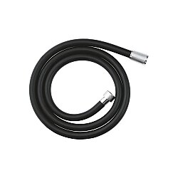 Grohe Silverflex TwistStop Siyah Duş Hortumu, 150 cm, Krom Uçlu - 107061KI00 - 1