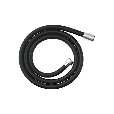 Grohe Silverflex TwistStop Siyah Duş Hortumu, 150 cm, Krom Uçlu - 107061KI00 - 1