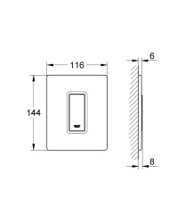 Grohe Skate Cosmopolitan Pisuar Kumanda Paneli Cam Siyah - 38846KS0 - 2