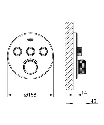 Grohe SmartControl Ankastre Termostatik Banyo Bataryası - 29904LS0 - 2