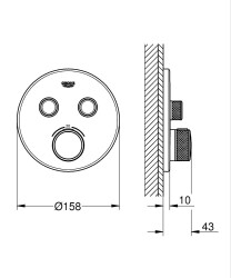 Grohe SmartControl Termostatik Ankastre Banyo Bataryası - 29119000 - 2