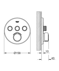 Grohe SmartControl Termostatik Ankastre Banyo Bataryası - 29146000 - 2