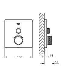 Grohe SmartControl Termostatik Ankastre Duş Bataryası - 29153LS0 - 2