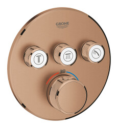 Grohe SmartControl Üç Valfli Akış Kontrollü Ankastre Termostatik Duş Bataryası, Brushed Warm Sunset - 29121DL0 - Grohe