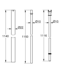 Grohe tadilat/yenileme için duş sistemi borusu - 48053000 - 2