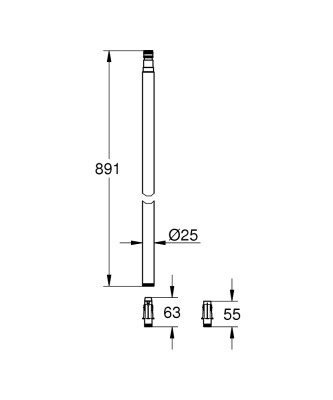 Grohe tadilat/yenileme için duş sistemi borusu - 48498000 - 2