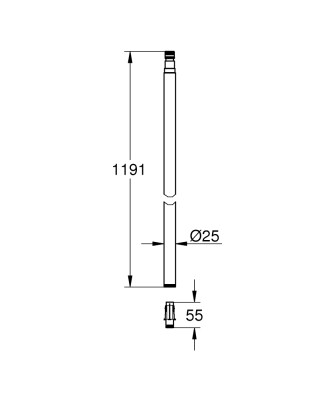 Grohe tadilat/yenileme için duş sistemi borusu - 48499000 - 2