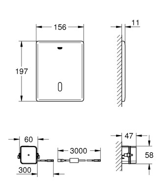 Grohe Tectron Skate Fotoselli elektronik kapak - 38393SD1 - 2