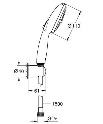 Grohe Tempesta 100 El Duşu Seti - 2780330E - 2