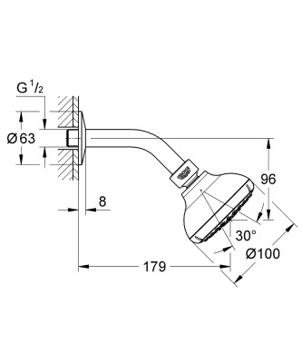 Grohe Tempesta 100 Tepe Duş Seti - 27870001 - 2