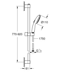 Grohe Tempesta 110 Duş Seti 2 fonksiyonlu (Rain, Jet) - 2764630E - 2