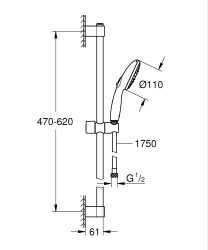Grohe Tempesta 110 Duş Seti 3 fonksiyonlu (Rain, Jet, Massage) - 26916003 - 2