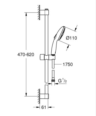 Grohe Tempesta 110 Duş Seti Mat Siyah - 261622433 - 2