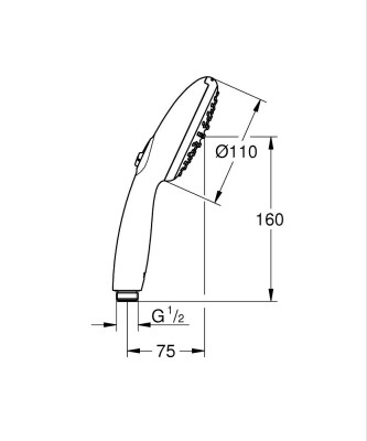 Grohe Tempesta 110 El Duşu 2 Akışlı, 7.6l/min - 26912003 - 2