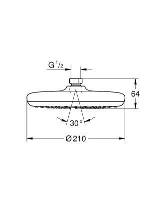 Grohe Tempesta 210 Tepe duşu 1 akışlı - 26409000 - 2