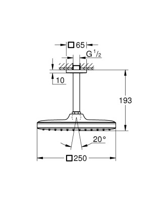 Grohe Tempesta 250 Cube Tepe duşu seti 142 mm, tek akışlı - 26688000 - 2