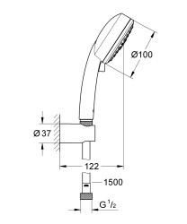 Grohe Tempesta Cosmopolitan 100 Duşu seti 3 akışlı - 27588002 - 2