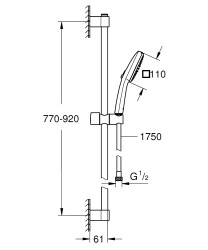 Grohe Tempesta Cube 110 Duş Seti 2 fonksiyonlu (Rain, Jet) - 269082433 - 2