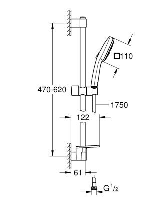 Grohe Tempesta Cube 110 Duş Seti - 27576003 - 2