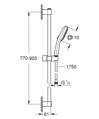 Grohe Tempesta Cube 110 Duş Seti 3 fonksiyonlu (Rain, Jet, Massage) - 26909003 - 2