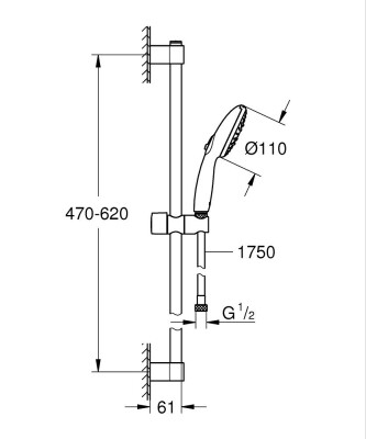 Grohe Tempesta Duş Seti 3 Fonksiyonlu El Duşlu - 27644003 - 2