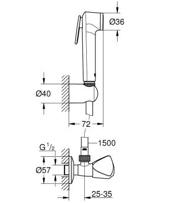 Grohe Tempesta-F Taharet Spreyi Stop Valf İle Beraber - 26357000 - 2