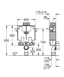Grohe Uniset Gömme rezervuar, 0.82 m montaj yüksekliği - 38415001 - 2