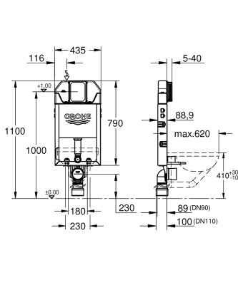 Grohe Uniset İnce Gömme Rezervuar 89mm - 39683000 - 2