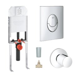Grohe Uniset İnce Gömme Rezervuar Seti (Kumanda Paneli ve Stop Valf Dahil) - 39840000-SET1 - Grohe