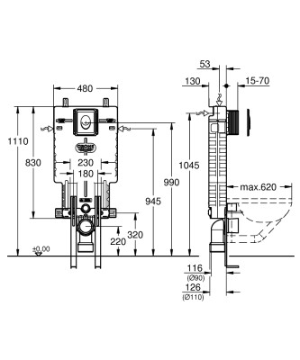 Grohe Uniset WC için 3ü bir arada seti - 39452000 - 2
