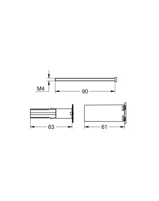 Grohe Universal çiift çıkışlı termostat uzantısı, 25 mm - 14058000 - 2