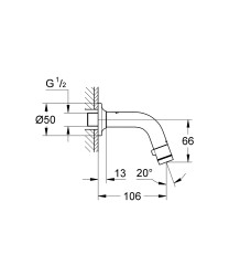Grohe Universal duvardan musluk DN15 - 20205000 - 2