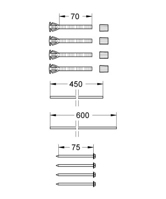 Grohe Uzatma seti 70 mm - 38714000 - 2