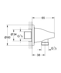 Grohe Veris Duş Çıkış Dirseği 1/2'' - 27190000 - 2