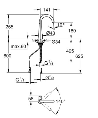 Grohe Zedra Eviye Bataryası - 30026DC2 - 2