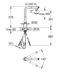 Grohe Zedra SmartControl Eviye Bataryası - 31886000 - 2