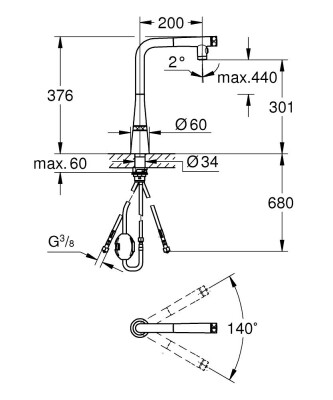 Grohe Zedra SmartControl Eviye Bataryası - 31886000 - 2