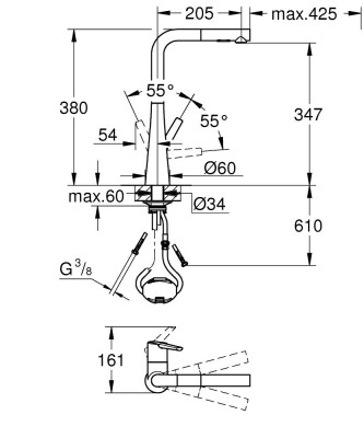 Grohe Zedra Tek kumandalı eviye bataryası - 32553DC2 - 2