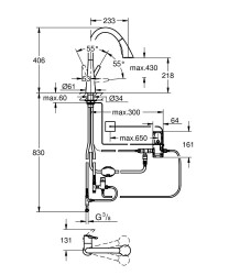 Grohe Zedra Touch Elektronik tek kumandalı eviye bataryası - 30219002 - 2