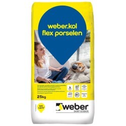 Weber Kol Flex Porselen Gri Yapıştırıcı 25kg C2TE - Weber